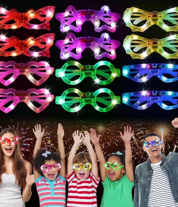 Led Işıklı Karışık 6 Model Yanar Söner Parti Gözlüğü 12 Adet