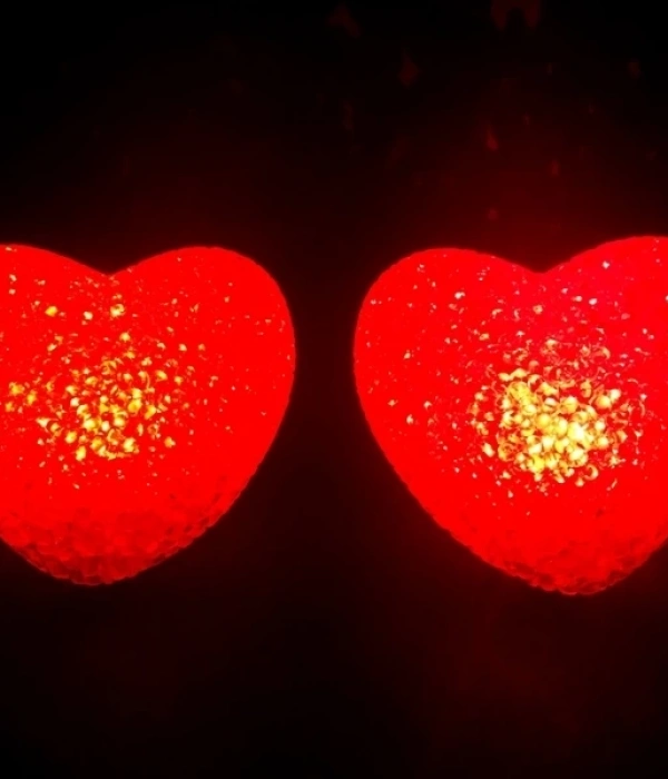 Led Işıklı Kırmızı Kalp Gece Lambası