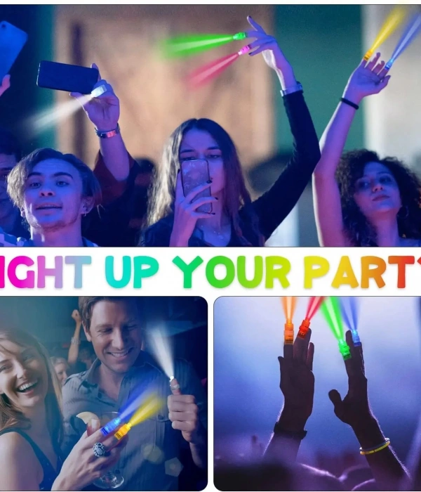 Led Işıklı Renkli Püsküllü Parmak Işığı 4 Renk 4 Adet