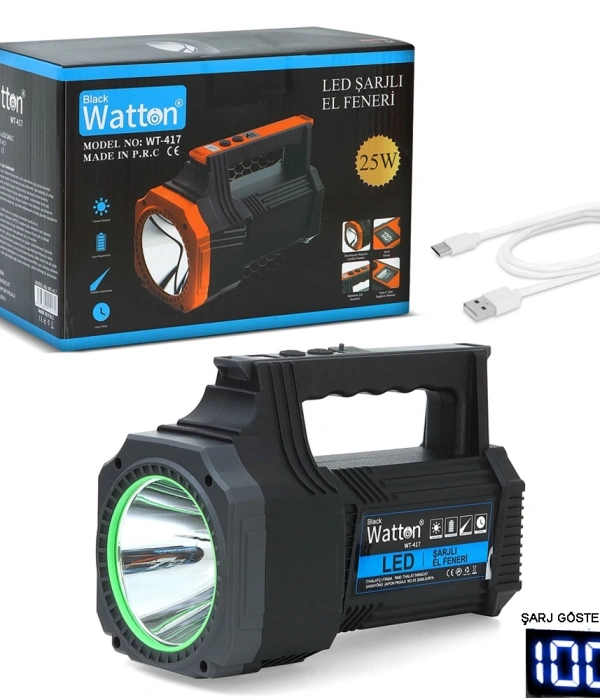 Led Şarjlı El Feneri 25w  Wt-417