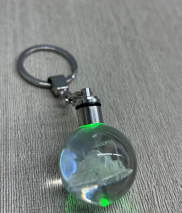 Ledli Ayasofya Tasarımı Kristal Anahtarlık Alk3803