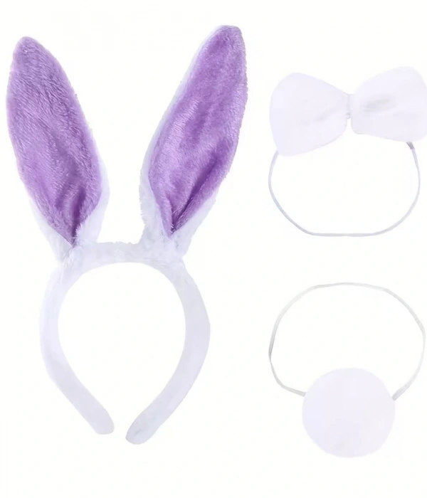 Lila Mor Tavşan Kulak Papyon Kuyruk 339lü Parti Seti