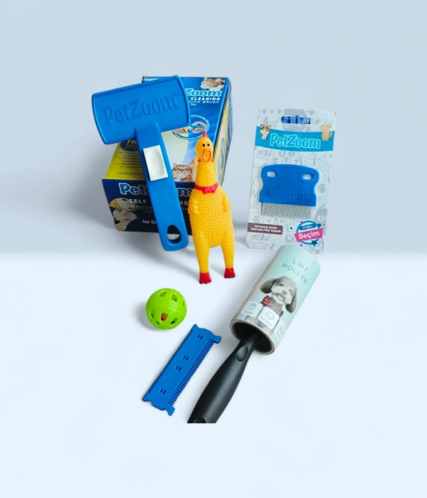 Lüks Basmalı Tarak Tüy Kesme Aparatı Çıglık Atan Ördek Oyun Topu 60 Yaprak Tüy Toplama Rulosu Pire Tarağı Seti