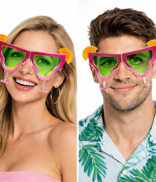 Margarita Bardak Şeklinde Parti Gözlüğü Pembe 16x8 Cm