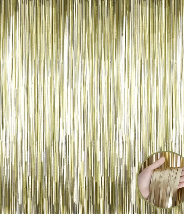 Mat Altın Püsküllü Kapı Perdesi - Parti, Bekarlığa Veda, Doğum Günü 1x2 M