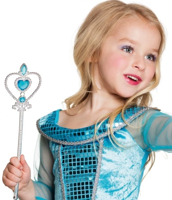 Mavi Renk Kalp İşlemeli Karlar Ülkesi Elsa Asası