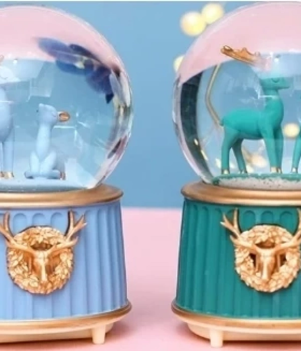 Mavi-yeşil Geyik Kar Küresi Küçük Boy