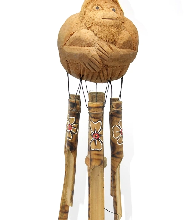 Maymunlu Bambu Rüzgar Çanı