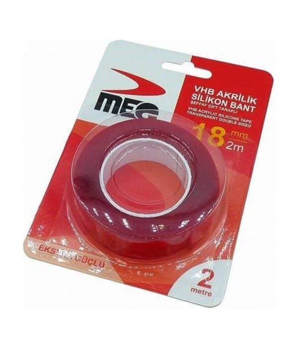 Meg Çift Taraflı Akrilik Silikonize Bant 18 Mm X 2 Metre