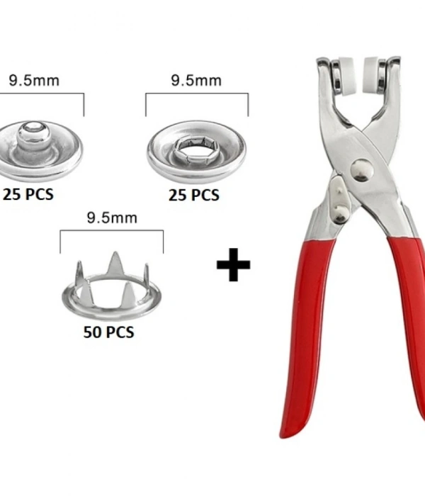 Metal Çıtçıtlı Düğme Pensesi Ve Düğmesi (25 Set)