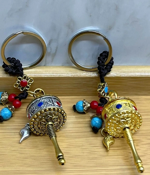 Metal Feng Shui Şans Çarkı Anahtarlık Alk4455