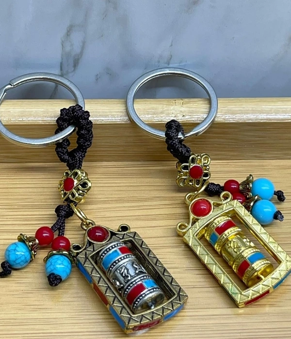 Metal Feng Shui Şans Çarkı Anahtarlık Alk4459