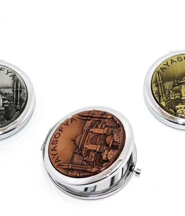 Metal İstanbul Temalı Yöresel Kabartmalı El Aynası 2alk110