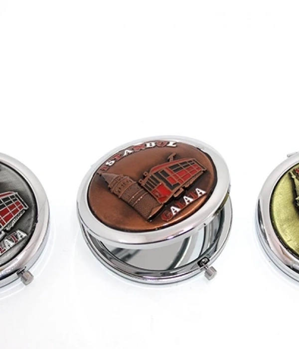 Metal İstanbul Temalı Yöresel Kabartmalı El Aynası 2alk111