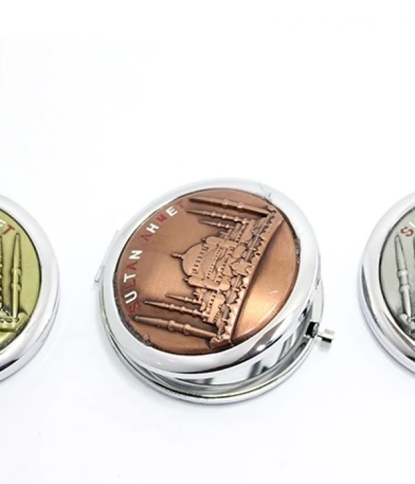 Metal İstanbul Temalı Yöresel Kabartmalı El Aynası 2alk112