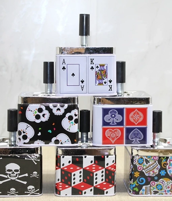 Metal Renkli Basmalı Küllük  Alk4530