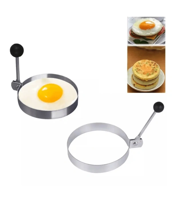 Metalik Daire Şeklinde Metal Omlet Yumurta Ve Krep Kalıpları