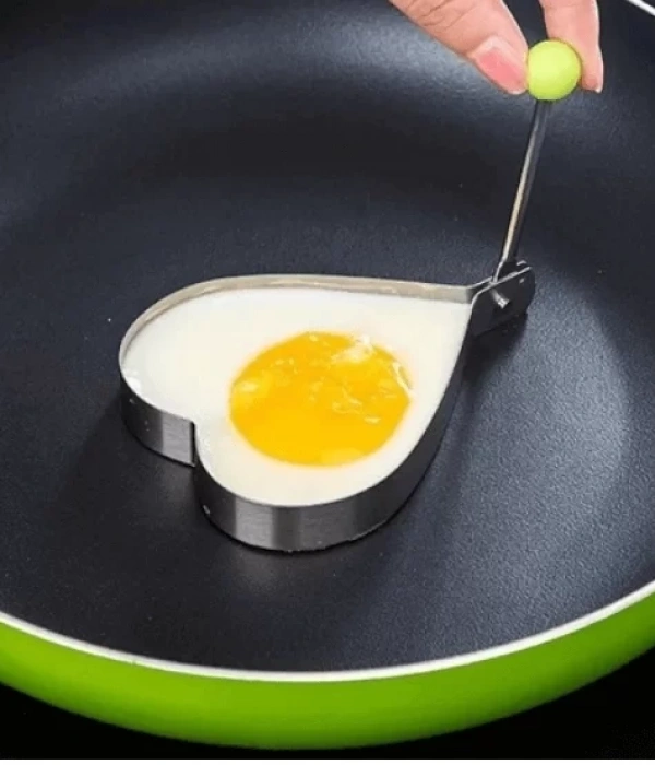 Metalik Kalp Şeklinde Metal Omlet Yumurta Ve Krep Kalıpları