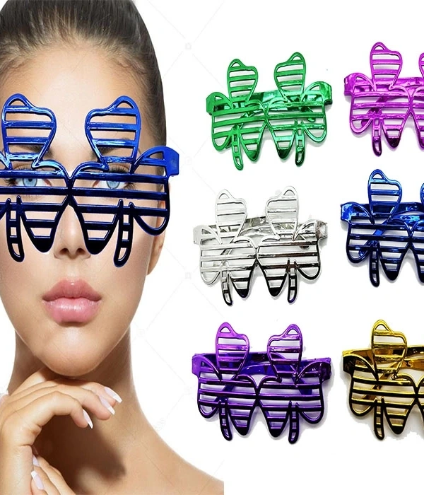 Metalize Ekstra Parlak Yaprak Panjur Parti Gözlüğü 6 Renk 6 Adet