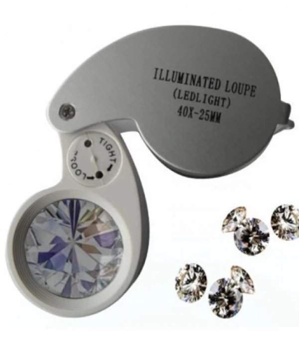Mini 40x25mm Takı Büyüteç, Cep Büyüteç, Teftiş, Elmas Pullar, Madeni Kontrol Lup Mg21011