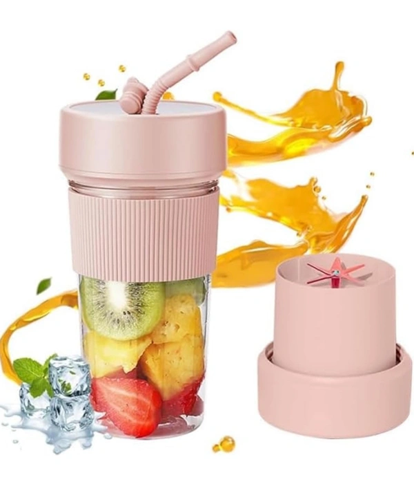 Mini Taşınabilir Mikser 350 Ml Smoothie Makinesi Meyve Sıkacağı Şarj Edilebilir Blender Pembe