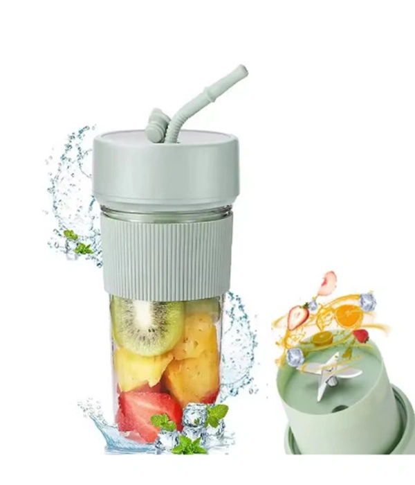 Mini Taşınabilir Mikser 350 Ml Smoothie Makinesi Meyve Sıkacağı Şarj Edilebilir Blender Yeşil