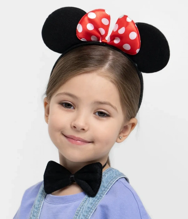 Minnie Mouse Kostüm Seti Taç Kuyruk Papyon Gösteri Seti