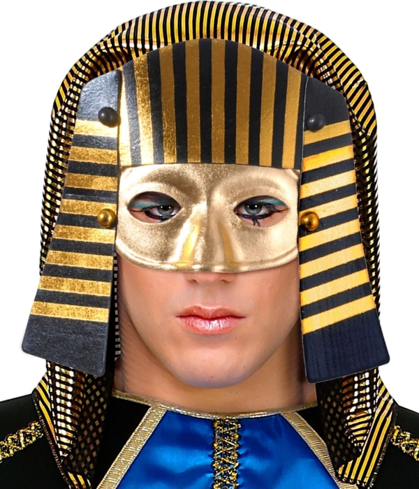 Mısırlı Maskesi Lastik Aparatlı Firavun Maskesi 21x23 Cm