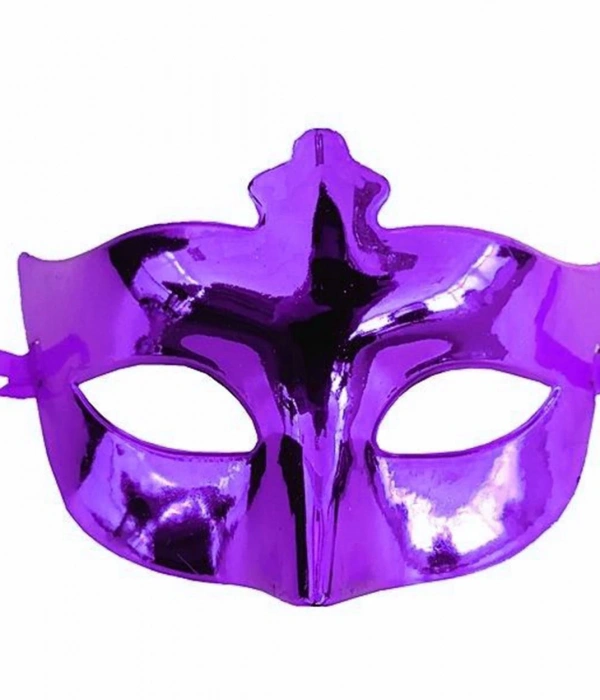 Mor Renk Kostüm Partisi Ekstra Parlak Balo Maskesi 15x10 Cm