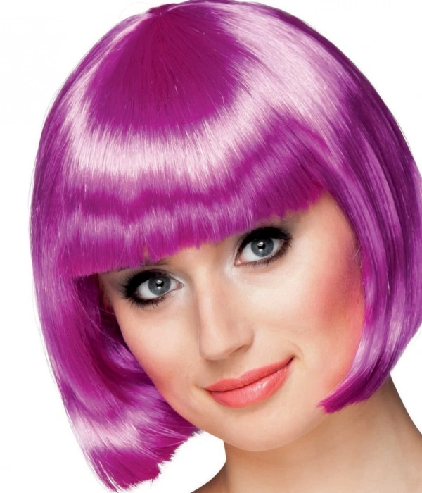 Mor Renk Parti Peruğu Küt Saç