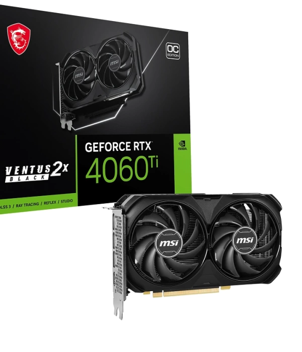MSI GEFORCE RTX 4060 TI VENTUS 2X BLACK 8G OC GDDR6 8GB GDDR6 DP HDMI 128Bit