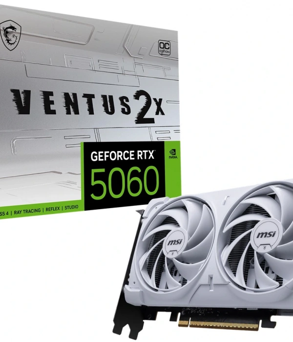 MSI GEFORCE RTX 5060 8G VENTUS 2X OC WHITE GDDR7 128B DX12 PCIE 5.0 X16 (3XDP 1XHDMI)