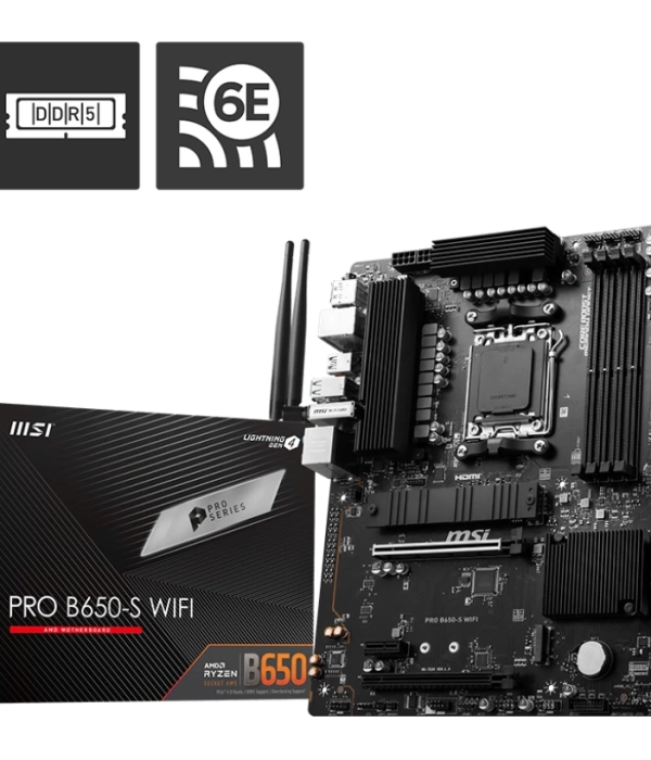 MSI PRO B650-S WIFI DDR5 7200(OC)MHz HDMI DP M.2 ATX AM5