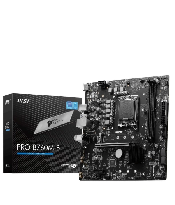 MSI PRO B760M-B DDR4 4800(OC) PCI-E M.2 USB3.2 HDMI mATX