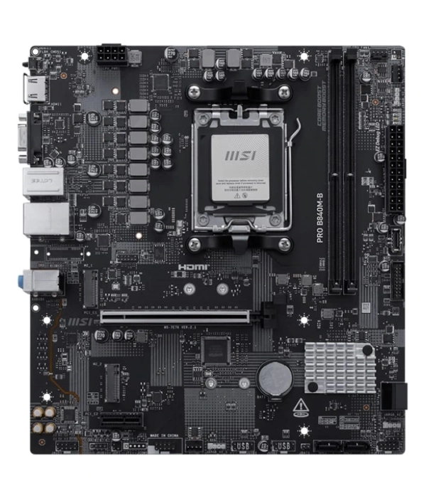 MSI PRO B840M-B AM5 DDR5 8000MHZ(OC) HDMI VGA 2X M.2 USB 5 GBS 2.5G LAN MATX