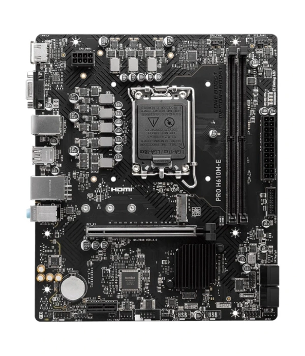 MSI PRO H610M-E DDR5 5600MHZ(OC) HDMI VGA M.2 mATX 1700P