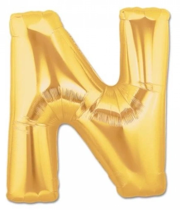 N Harf Folyo Balon Altın Renk  40 İnç