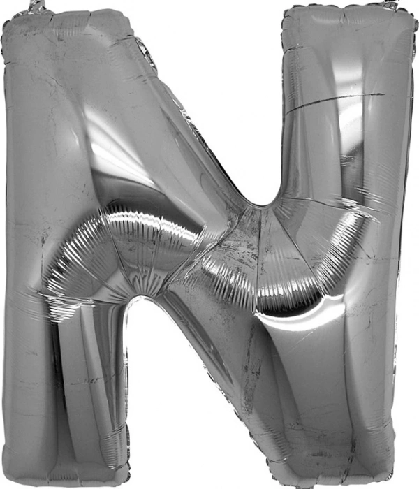 N Harf Folyo Balon Gümüş Renk  40 İnç