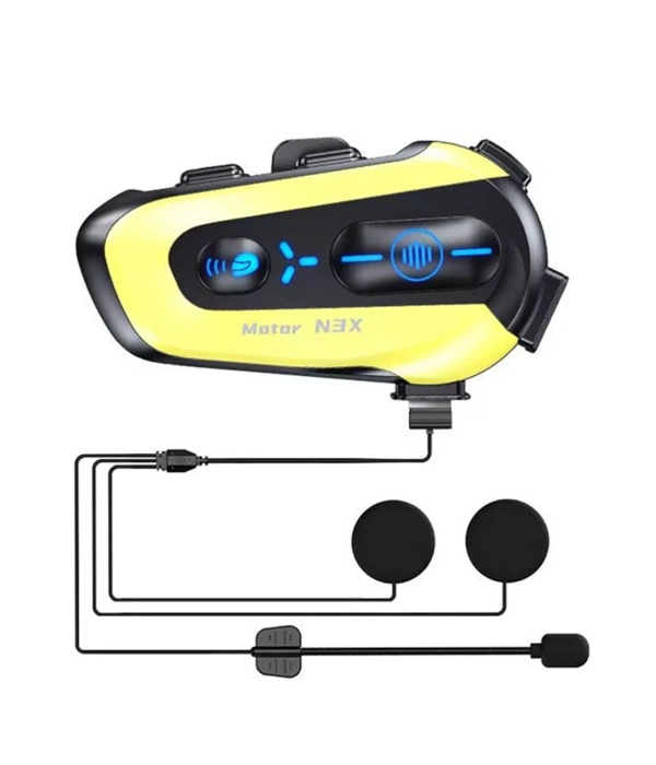 N3x Rgb Işıklı Intercom 3 Kişi Bağlantılı 1000mah Motosiklet Bluetooth Kulaklık Seti