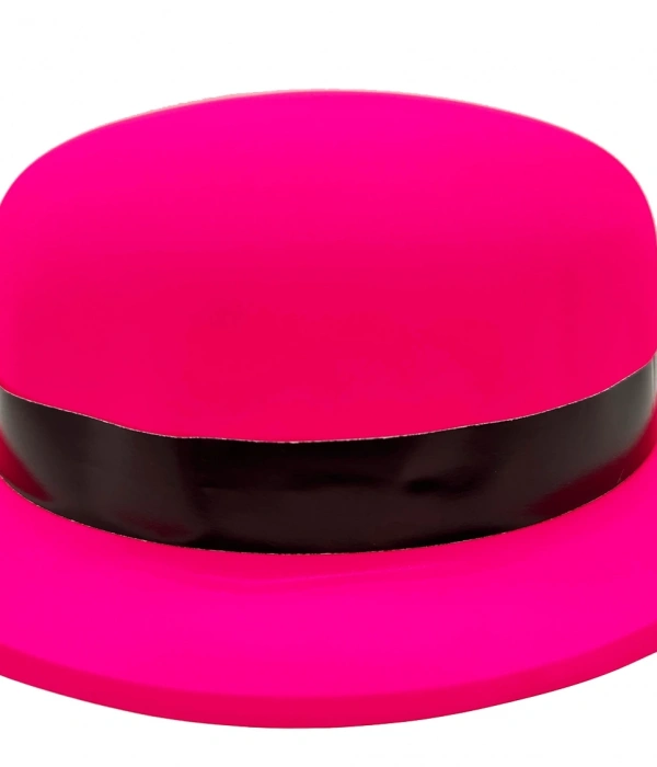 Neon Partisi Pembe Renk Melon Plastik Parti Şapkası