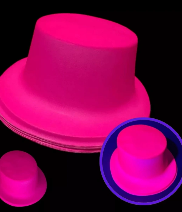 Neon Partisi Pembe Renk Plastik Fötr Şapka