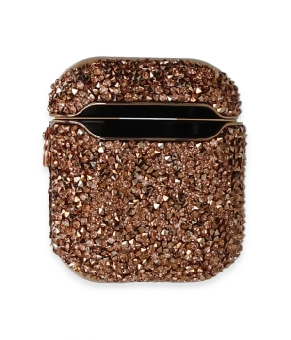 Newface Airpods 2 (2.nesil) Mira Taşlı Kılıf - Rose Gold