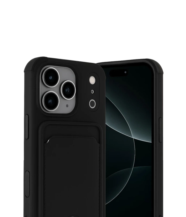 Newface Apple iPhone 17 Pro Max Kelvin Kartvizitli Silikon - Siyah