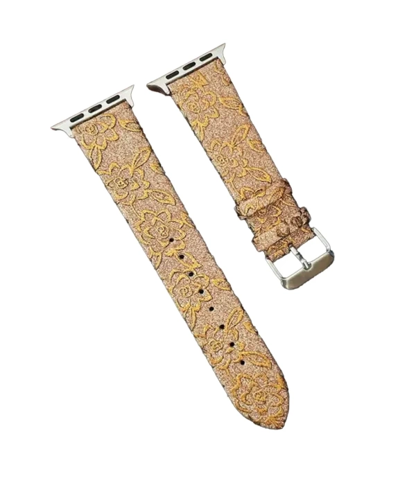 Newface Apple Watch 38mm Creeper Desenli Kordon - Gold
