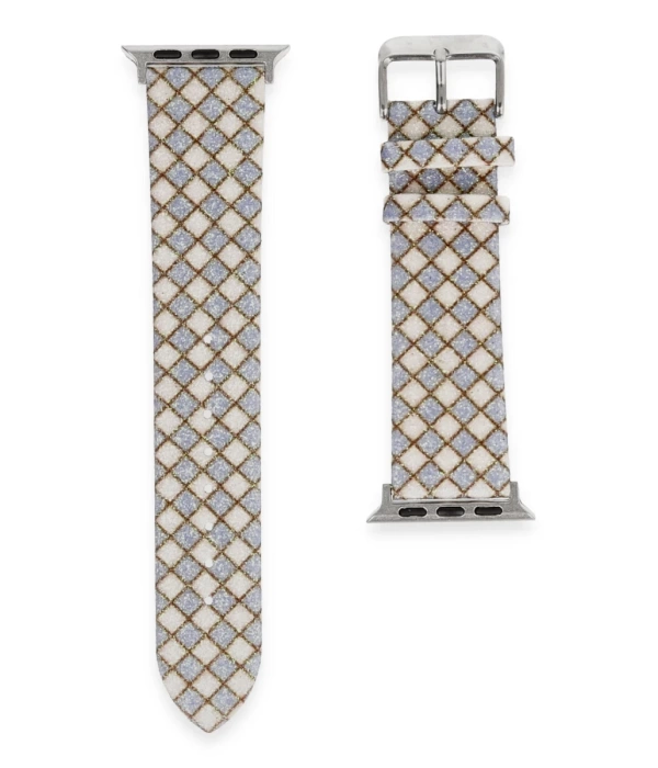 Newface Apple Watch 38mm Karo Motif Kordon - Lila