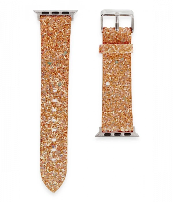 Newface Apple Watch 38mm Starry Taşlı Kordon - Pudra