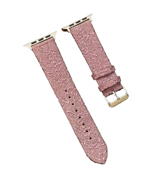 Newface Apple Watch 42mm Creeper Desenli Kordon - Rose Gold