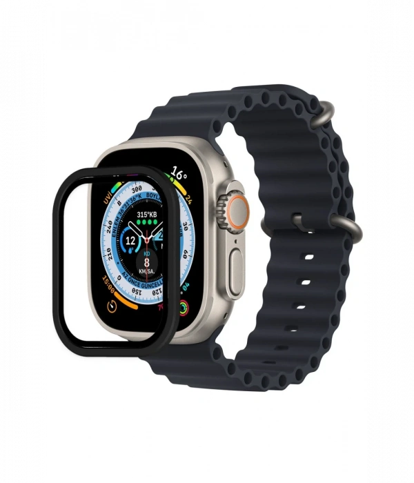 Newface Apple Watch Ultra 49mm Alüminyum Kasa Cam Ekran Koruyucu