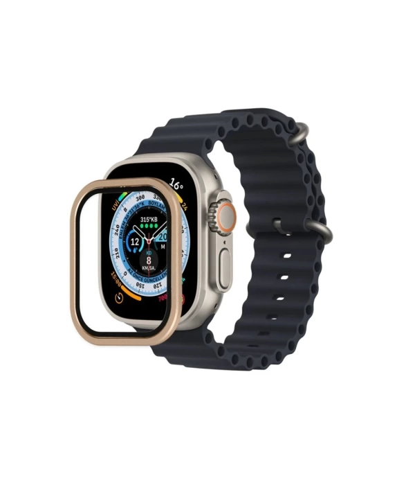 Newface Apple Watch Ultra 49mm Alüminyum Kasa Cam Ekran Koruyucu - Yıldız Işığı