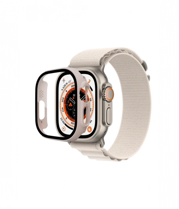 Newface Apple Watch Ultra 49mm Desert Camlı Kasa Ekran Koruyucu